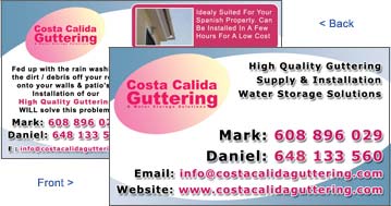 Costa Calida Guttering Business Card