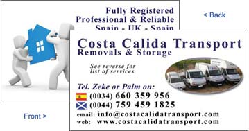 Costa Calida Transport Business Card