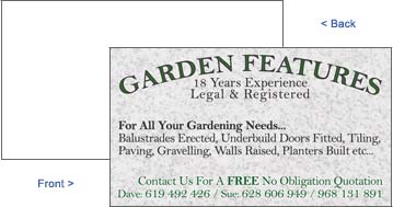 Garden Features Business Card