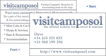 VisitCamposol.Com Travel & Tourism Website Business Card