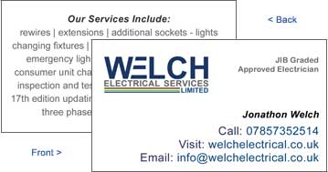 Welch Electrical Services Ltd Business Card