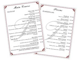 pricelist / menu design